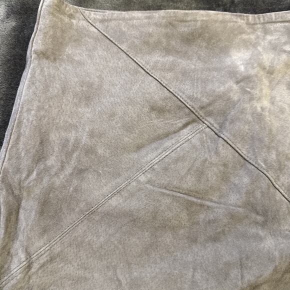 BLANKNYC-Suede Leather Lined Mini Skirt-Lace Up Faux Wrap-Smoky Gray-Size 30 - Picture 5 of 16